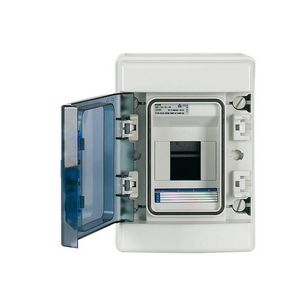 Inst.kast opb. IP65 1x4TE deur transp. abs + klemmen VVE=12