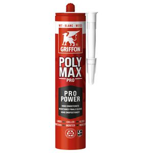 Lijm Poly Max Pro Power wit Koker 425g VVE=12