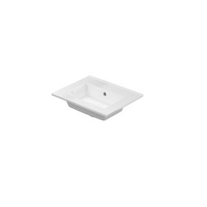 Wastafel porselein met enkele wasbak zonder kraangat 45cm glans wit