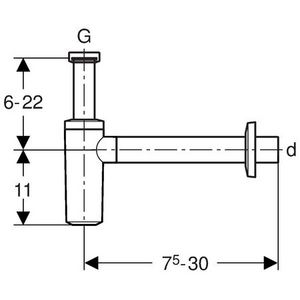 Directsifon 1.1/4"x32mm incl. muurbuis+rozet wit