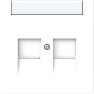 Centraalplaat 2 modular Jack connectors schuifjes art-matwit (1800-44M)