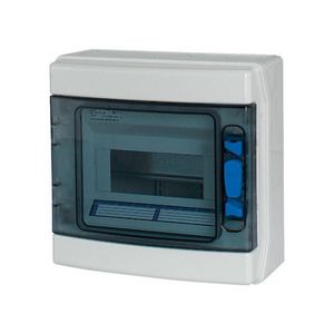 Inst.kast opb. IP65 1x8TE deur transp. abs + klemmen VVE=8