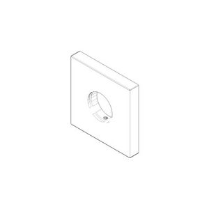 Rozet v. hoekklep 60x60x9mm chr