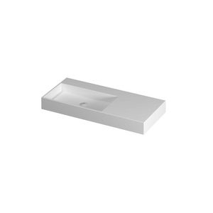 Wastafel porselein L zonder kraangat 1000x450x110 Mat wit United INK