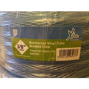 Rol a 30m. condensslang PVC (vinyl) transparant versterkt 3/8" (10mm)