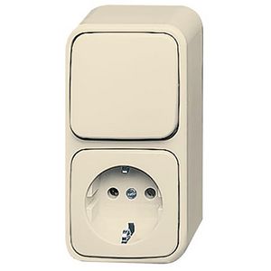 Combinatie schakelaar ra wis opb AP creme