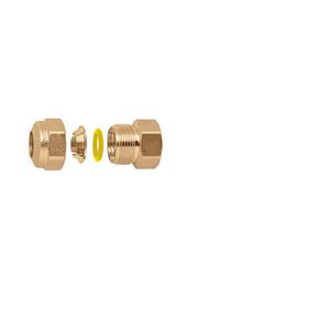 Mechanische koppeling recht 1"bn.x22mm gas met sanitair