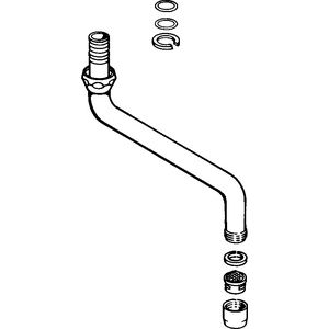 Uitloop compleet 200mm G3/4 chroom