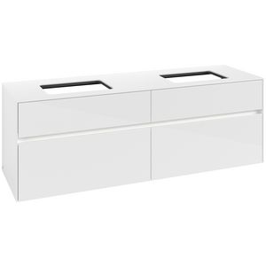Wastafelonderkast Collaro 1600x548x500mm Glossy White C123B0DH