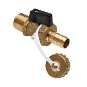 Vul/aftapkraan kogel 1/2"bt. met knop