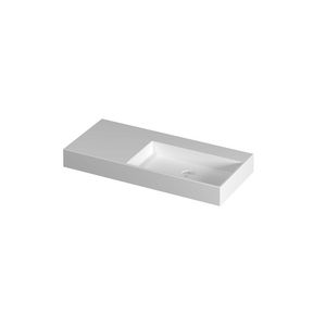 Wastafel porselein R zonder kraangat 1000x450x110 Mat wit United INK