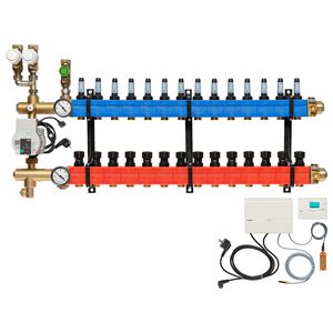 Vloerverw.verdeler 4851 3-pijps E-pomp BA. 10-145l/u 14-groeps