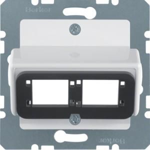 Centraalplaat dubbele module polar wit glans 146109