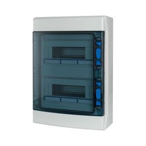 Inst.kast opb. IP65 2x12TE deur transp. abs + klemmen VVE=4