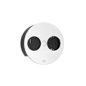 Twist 2 1x 230V RA + 1x USB A/C chrgr 2m RA rond wit