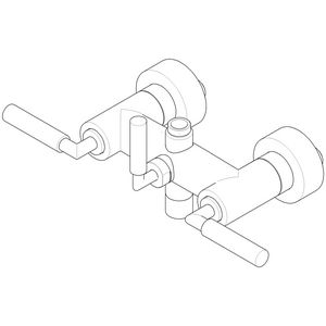Aansluiting voor badkuip wand 215x140x200mm chr