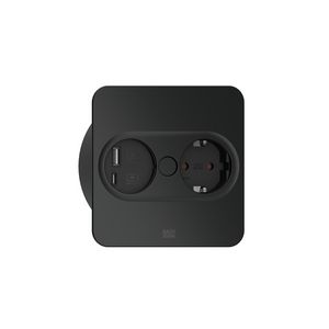 Twist 2 1x 230V RA + 1x USB A/C chrgr 2m RA vierkant zwartm.