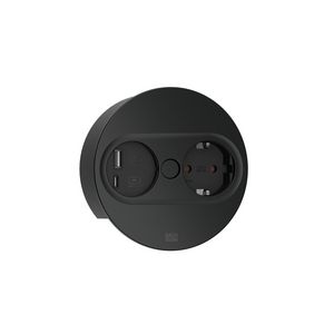 Twist 2 1x 230V RA + 1x USB A/C chrgr 2m RA rond zwartmat