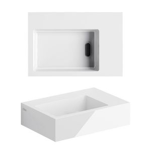 Flush 2 fontein 360x245mm wit zonder kraangat overloop met plug