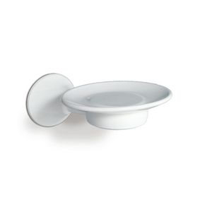 Zeepbakje wit RVS muurbevestiging