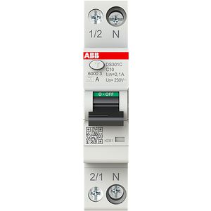 Aardlekautomaat 1P+N, C Char, 10A, 100ma, 6ka