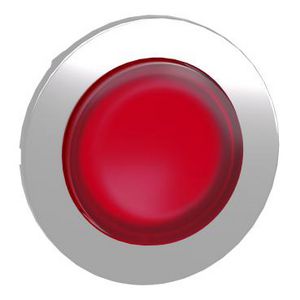Flush mounted red projecting illuminated pushbutton head