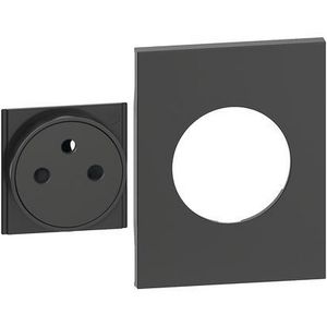 Sierplaat vlak contactdoos 2P + A zwart LivingNow BTKG55M3F