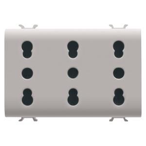 ITALIAN STANDARD TRIPLE SOCKET- 250V ac-3X2P+E 16A D VVE=4