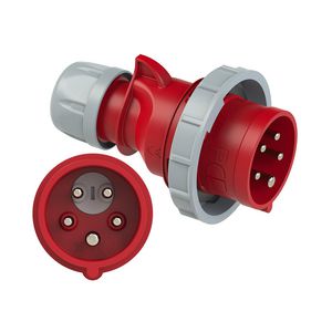 Fasenwisselaar CEE stekker 32A 5p 400V 6h rood IP67 Shark ve