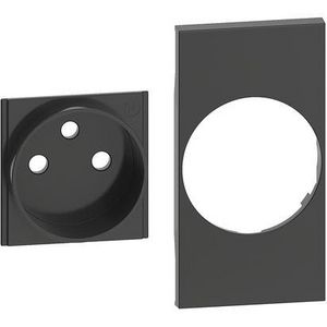 Sierplaat contactdoos 2P + A zwart LivingNow VVE=5