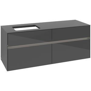 Wastafelonderkast Collaro 1400x548x500mm Glossy Grey C117B0FP