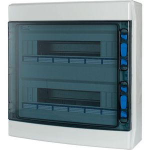 Inst.kast opb. IP65 2x18TE deur transp. abs + klemmen VVE=2