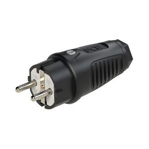 Stekker / contactstop randaarde Taurus2 zwa/zwa rubber 16A 250V VVE=30