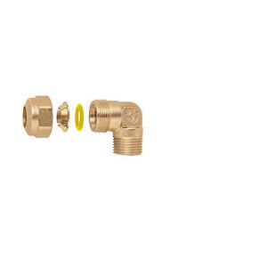 Mechanische kniekoppeling 1/2"bt.x14mm gas met sanitair