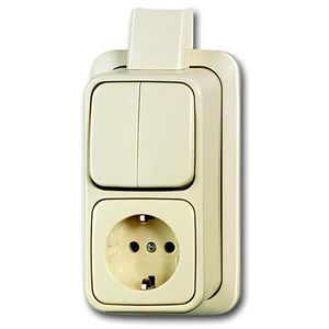 Combi schakelaar ra serie plaat opb 2609/2 APJ-COMB AP creme