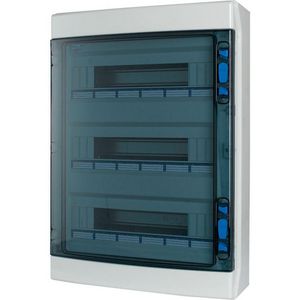 Inst.kast, opb., IP65, 3x18TE, deur transp., abs + klemmen Eaton
