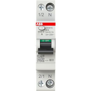 Aardlekautomaat 1P+N, B Char, 16A, 100ma, 6ka