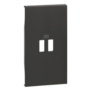 Sierplaat 2xUSB contactdoos zwart LivingNow