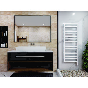 Elektr. badkamerradiator QUARO-EL 1531x605mm 600W IHC bediening wit RAL9016