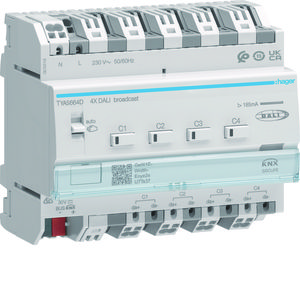KNX/Dali-2 Broadcaster, 4-voudig, Secure, easy, RGB(T)W