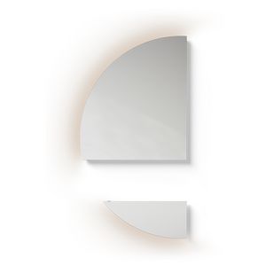 Spiegel Luna 2 delen rechts R90 indirecte led-verlichting dimbaar 3000K Ø1800mm voor meubelhoogte 35cm