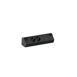 CASIA 2 Hoekstopcontact kort 2x230V RA 1 USB A/C chrgr 2m RA