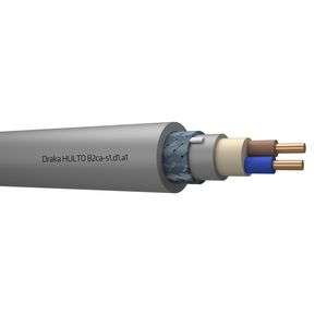 Haspel a 500m. Z1O-YMz1Kas HULTO B2ca 0,6/1kV gy# 2x1,5/1,5mm² (blauw - bruin)