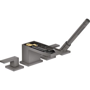 AXOR MyEdition 4-gats badrandmengkraan zonder plaat Brushed Black Chrome