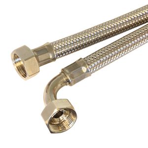 Flex.wasmachineslang rvs 2000mm 3/4" 2x wartel