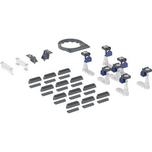 Ruwbouwset voor douchevloeren van geëmailleerd staal met zeven steunpoten voor waterslothoogte 50mm