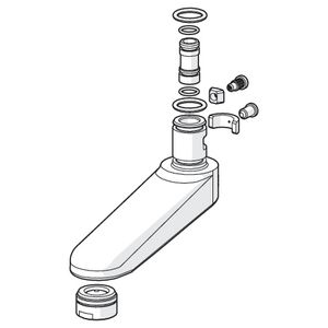 Uitloop 96mm chroom