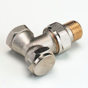 Voetventiel haaks 1/2"bn. Kvs 2,20 met aftap 4468