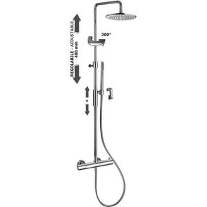 Showerpipe therm. hoofddouche 300mm+staafdouche chroom