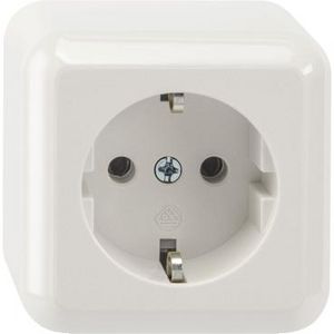 Opbouw Wandcontactdoos MERTEN 1V Randaarde POLARWIT extra beveiliging